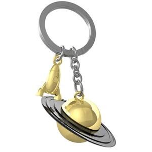 Metalmorphose 3D Outer Space Planet Spaceship Keychain